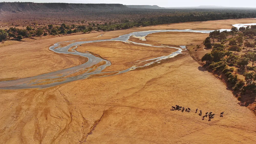 Drone shot of Gonarezhou